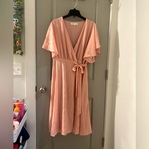 Women’s Pink Chiffon Wrap Dress
